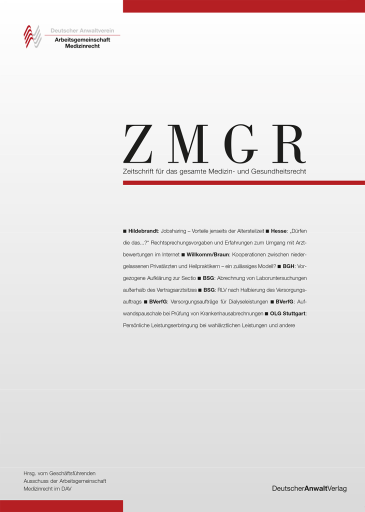  Zeitschrift für das gesamte Medizin- und Gesundheitsrecht (ZMGR)