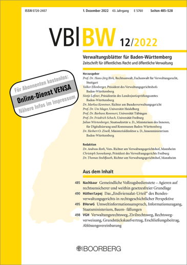  VBlBW - Verwaltungsblätter für Baden-Württemberg
