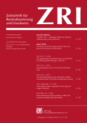 Abbildung: Zeitschrift für Restrukturierung und Insolvenz (ZRI)