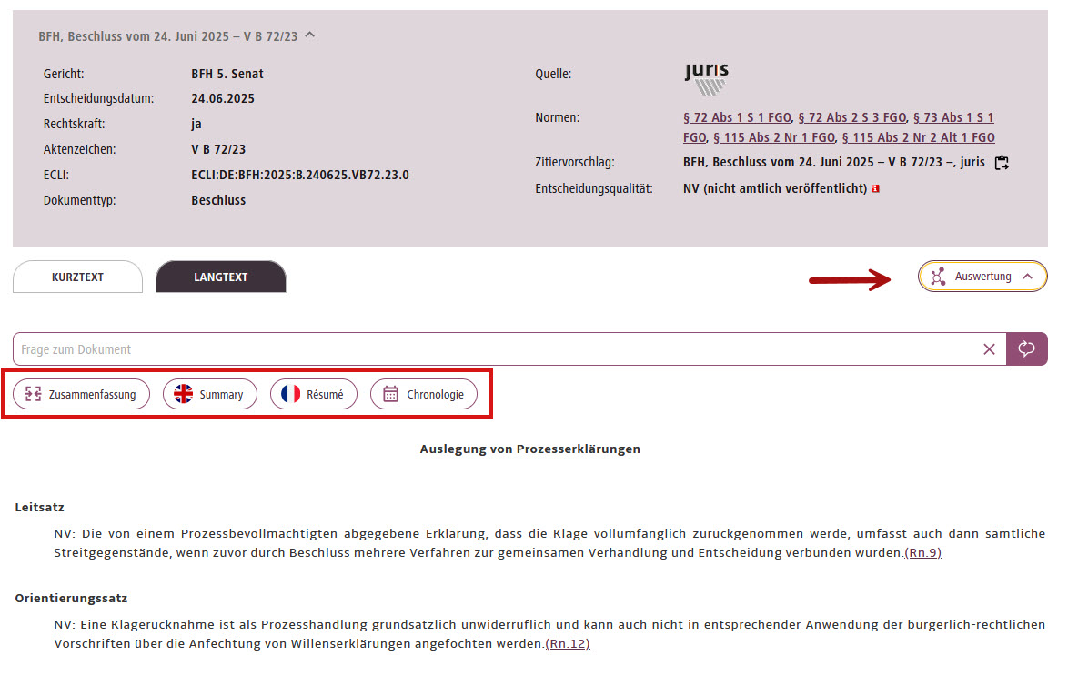 Auswertung